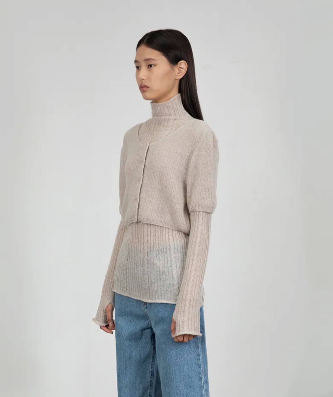 새상품 아모멘토 AMOMENTO 가디건 라이트그레이 상품이미지2