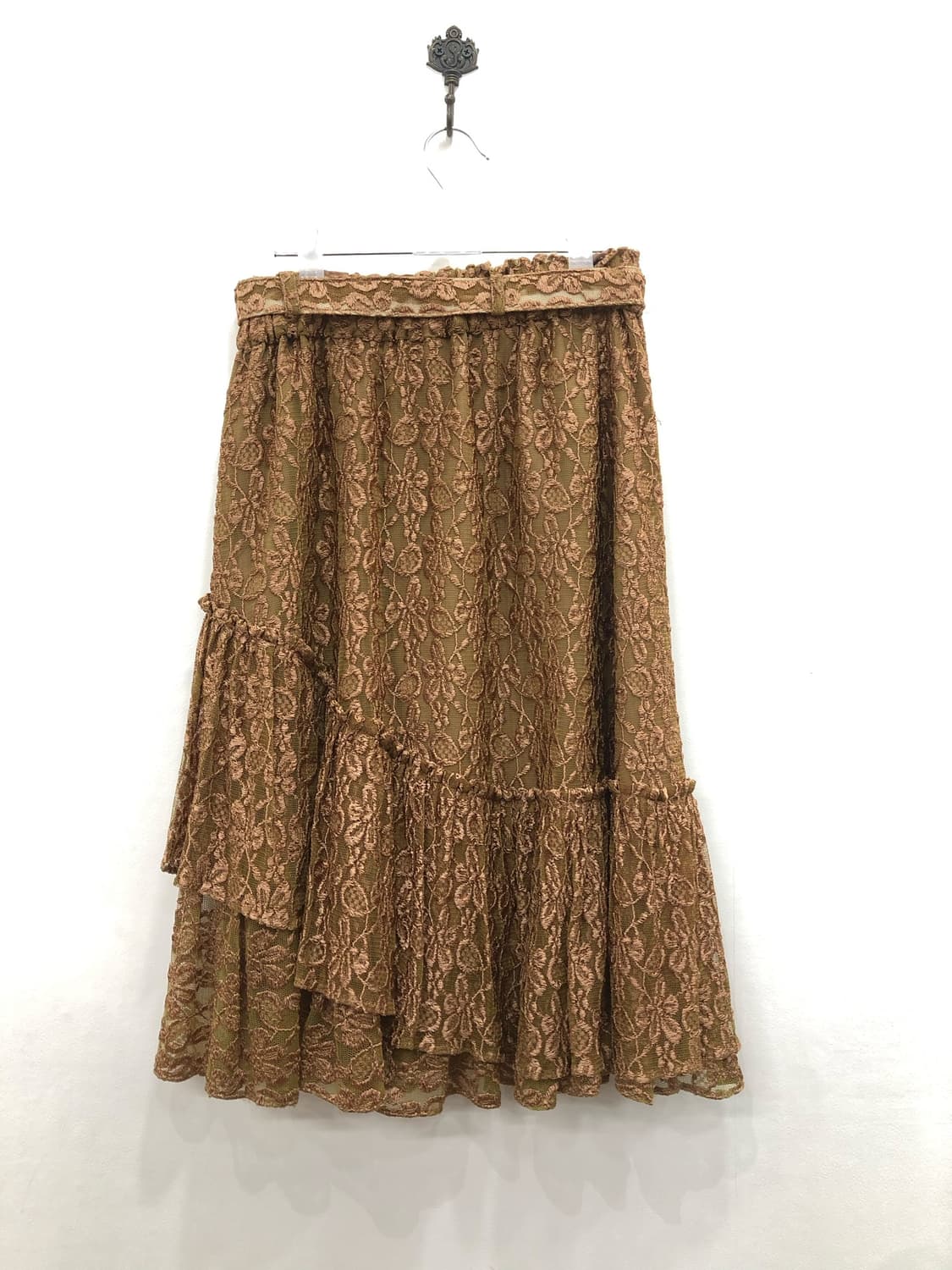 brown lace belt detail midi skirt  상품이미지4