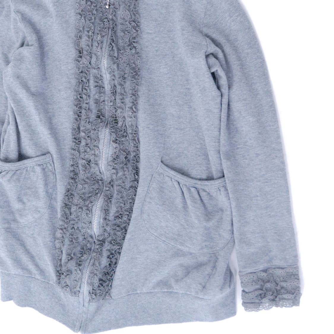 소프트 레이스 그레이 후드 집업 상품이미지4