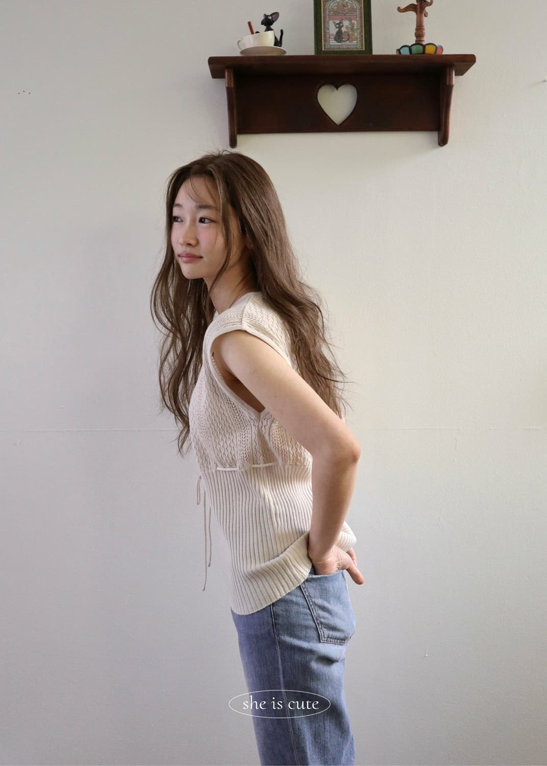 쉬이즈큐트 Summer Knit top Greige 상품이미지5