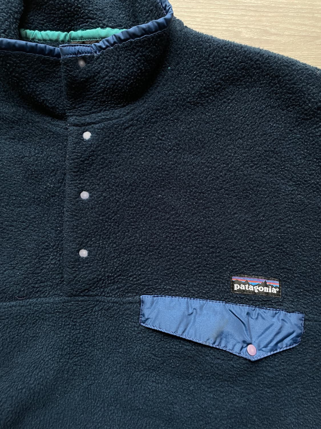 90s 파타고니아 신칠라 스노우리스 네이비 블루 눈없산 빈티지 상품이미지4