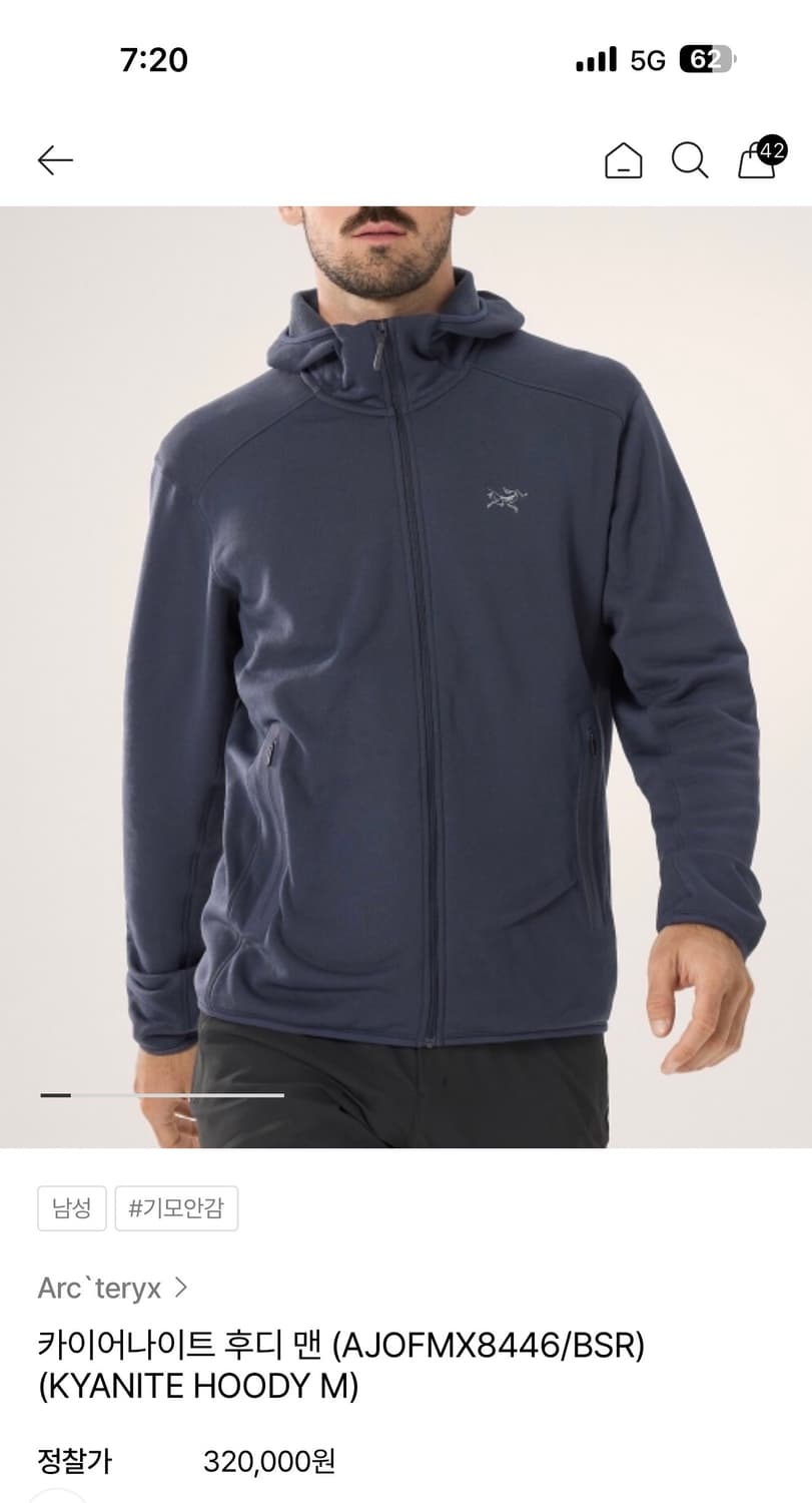 [xl] 아크테릭스 카이어나이트 후디 맨 상품이미지2