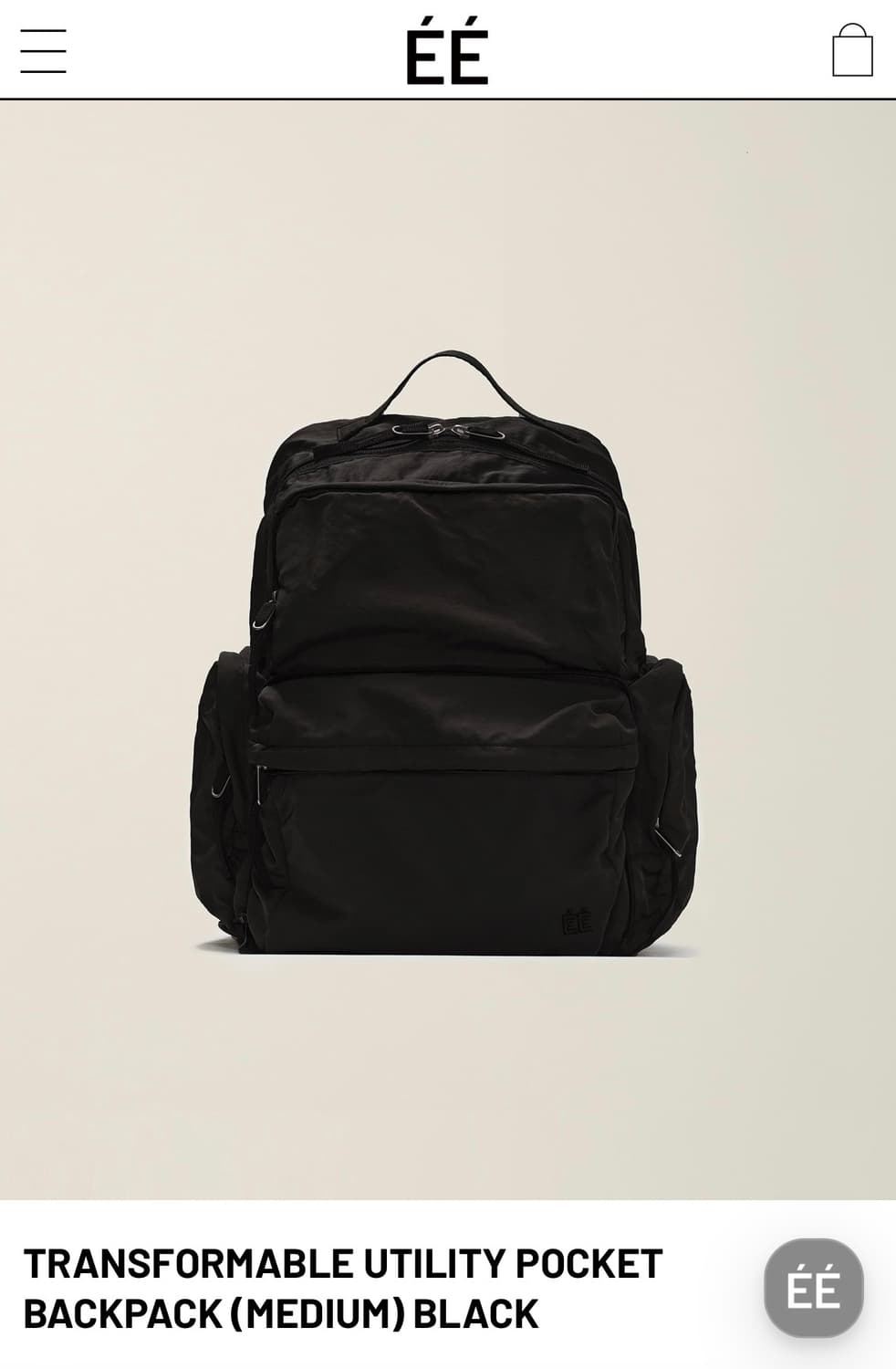 EE POCKET BACKPACK (MEDIUM) BLACK 상품이미지1