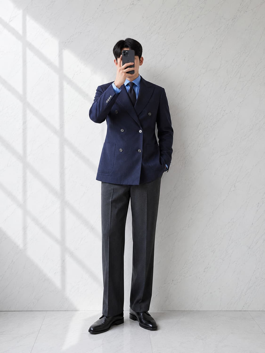 볼리올리 도버 네이비 더블 브레스티드 울 서머 자켓 / 46 상품이미지2