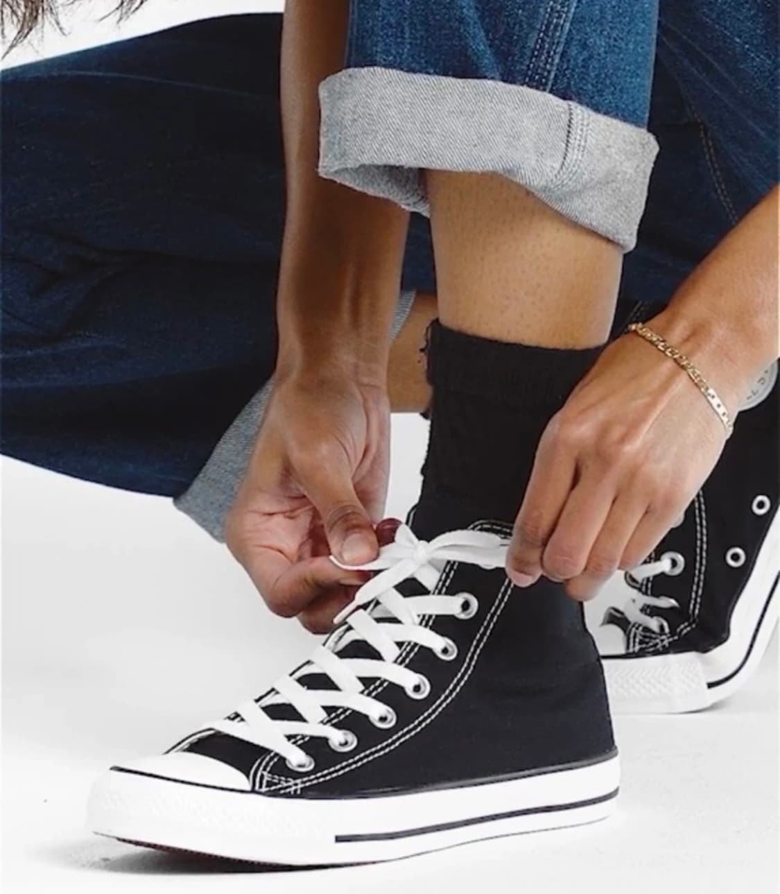 converse)하이 블랙 220사이즈(새상품) 상품이미지4