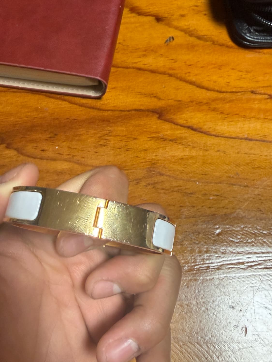 에르메스 클릭아슈 브레이슬릿 골드 하드웨어 블랑 상품이미지4