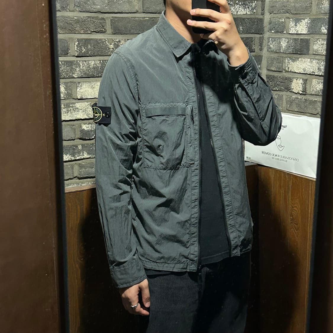 L) 스톤아일랜드 올드이펙트 오버셔츠 자켓 그레이 상품이미지10