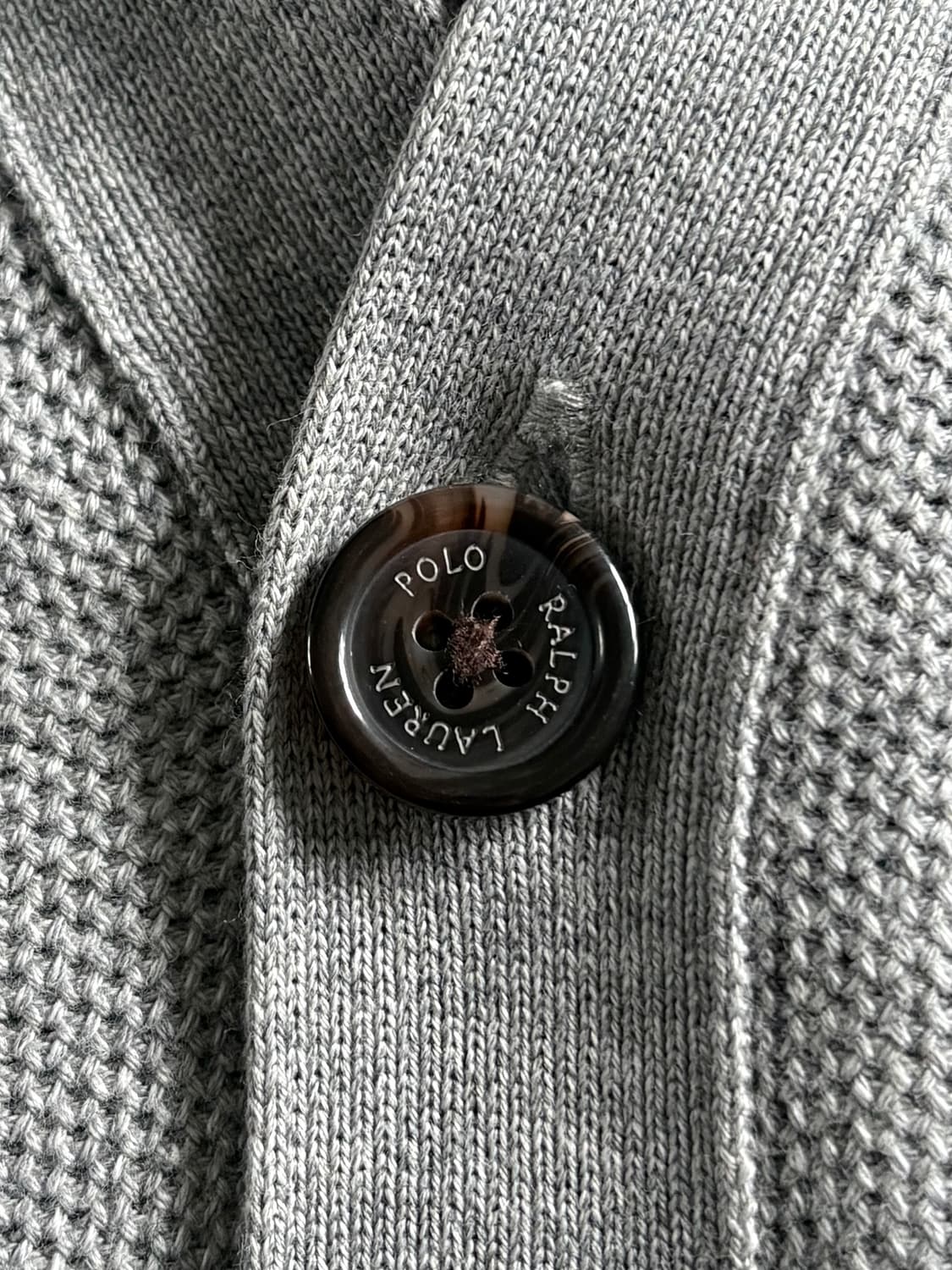 Polo 폴로 랄프로렌 QR신형 피마코튼 그레이컬러 브이넥 니트 가디건  상품이미지5