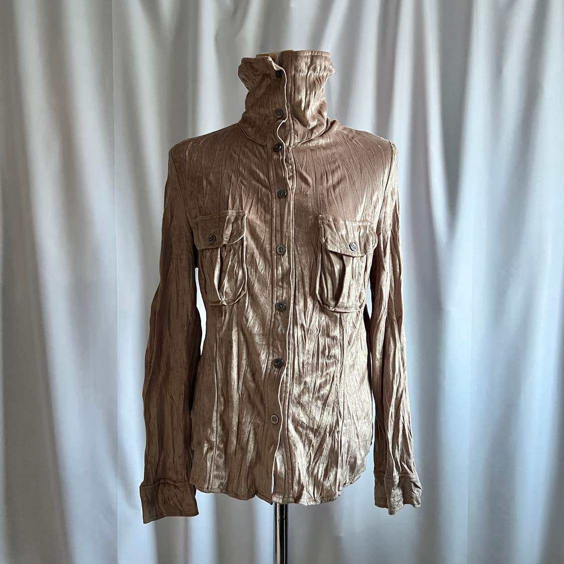 velvet high neck shirt 상품이미지2