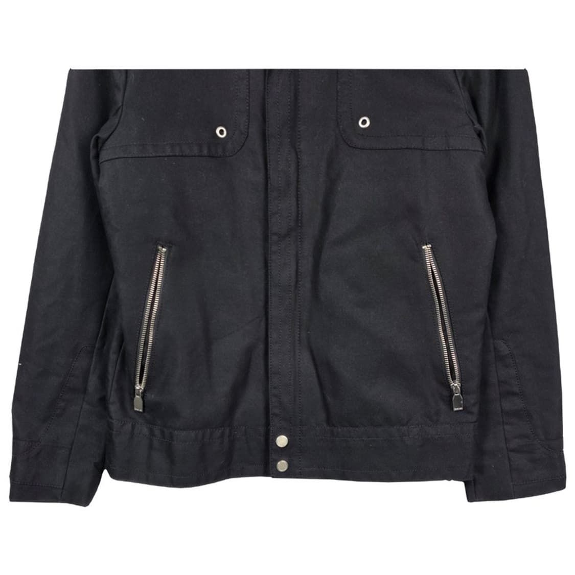 ZARA 맨 블랙 코튼 하이넥 밀리터리 필드 자켓 M 상품이미지4