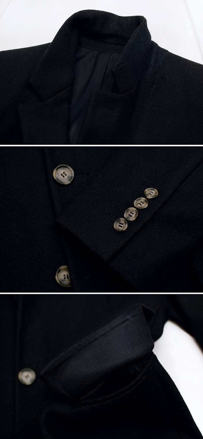 아미 (ami) 블랙 퓨어울 클래식 싱글 코트 (48 / 95-100) 상품이미지9