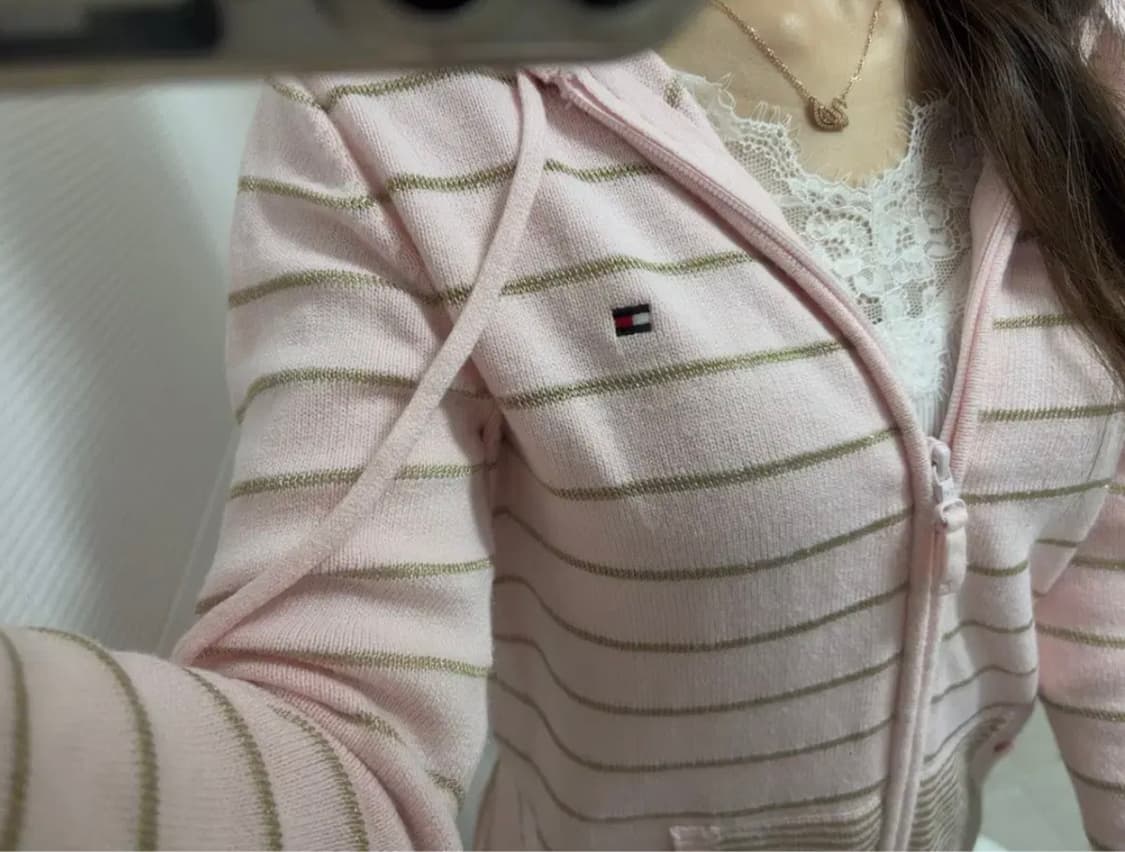 타미힐피거 딸기우유 핑크 후드집업 빈티지 상품이미지1