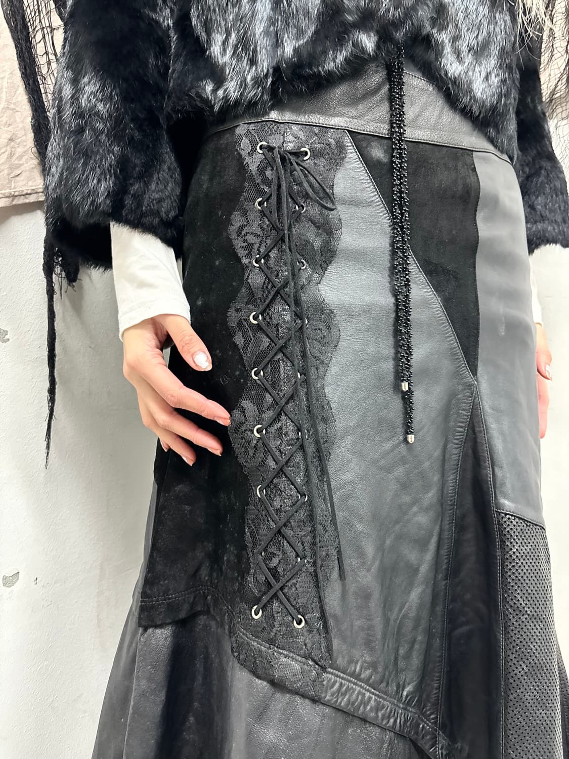 [DOHO] Sheep Leather Lace-Up aesthetic S 상품이미지2