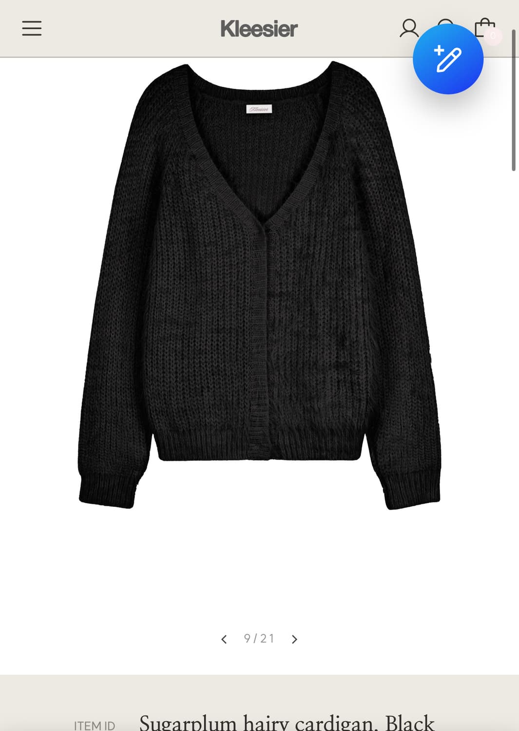 클리시어 kleesier 슈가플럼 헤어리 가디건 블랙 상품이미지2