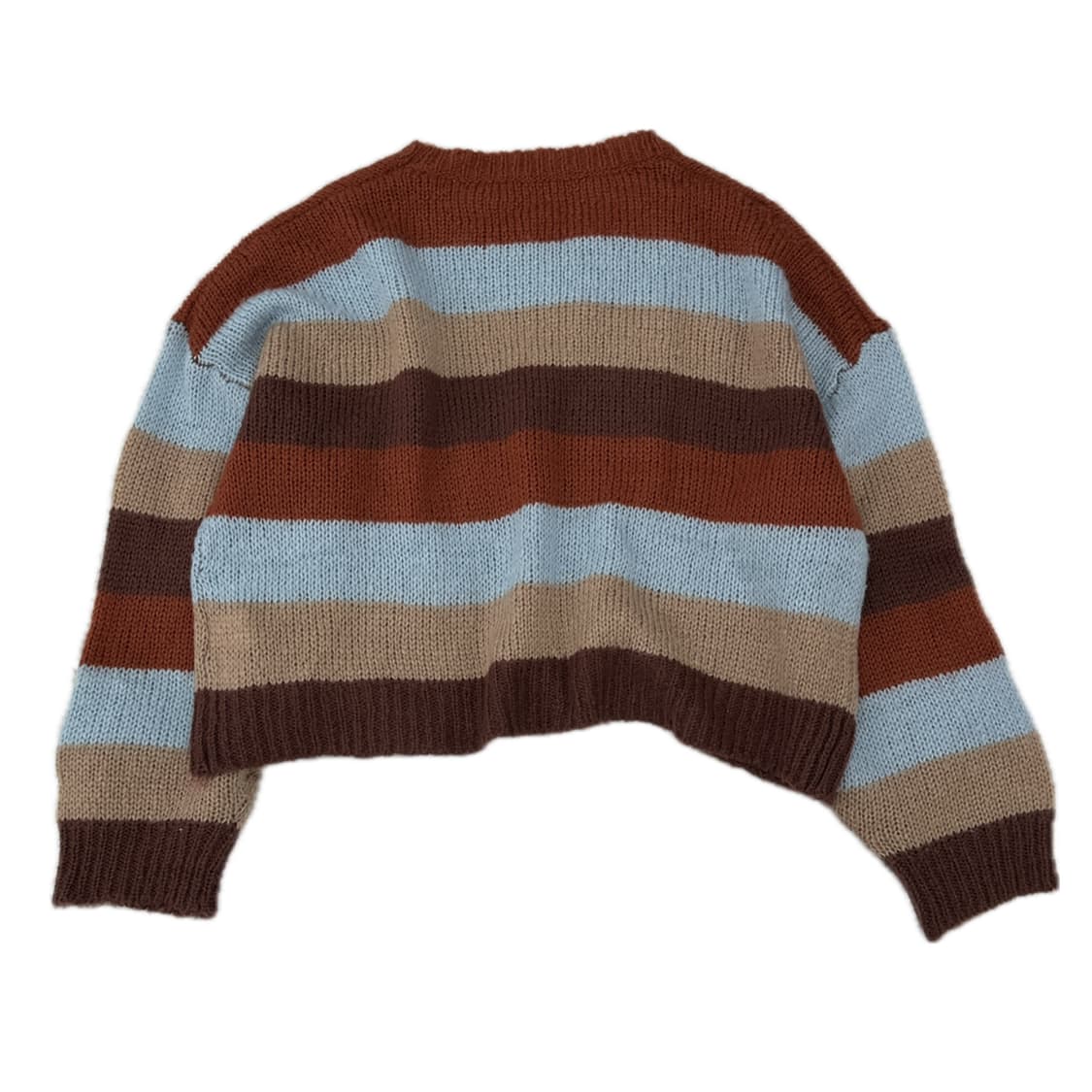 하구미 그런지 가을 겨울 오버핏 니트 히피 단가라 벌룬  크롭  상품이미지3