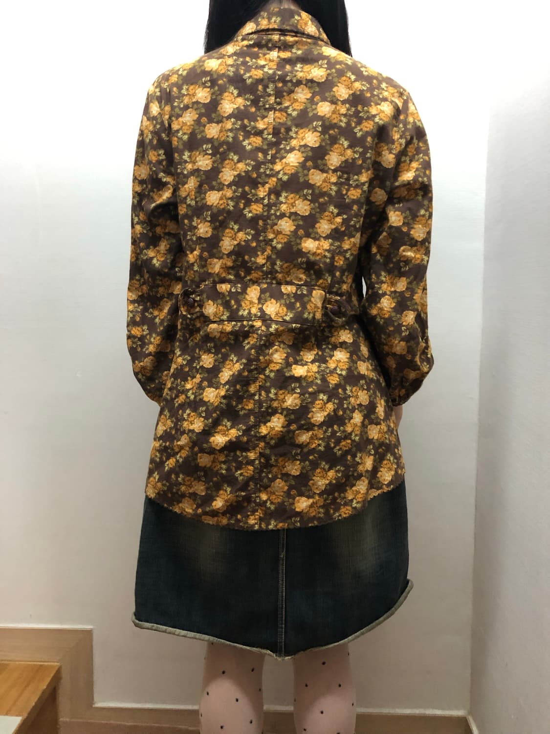 빈티지 브라운 플라워 셔츠 상품이미지5