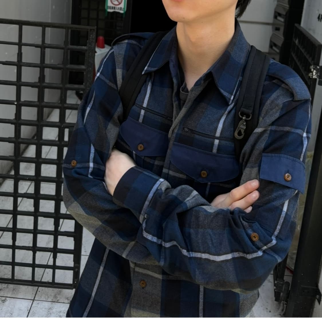 비비안웨스트우드 셔츠 M 네이비 체크셔츠 상품이미지1