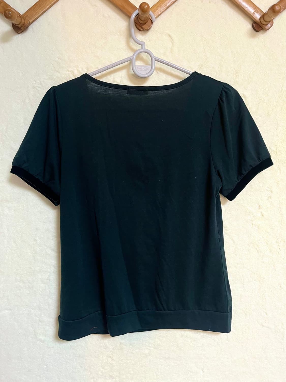 빈티지 엑시즈팜 그린 리본 반팔 블라우스 상품이미지2