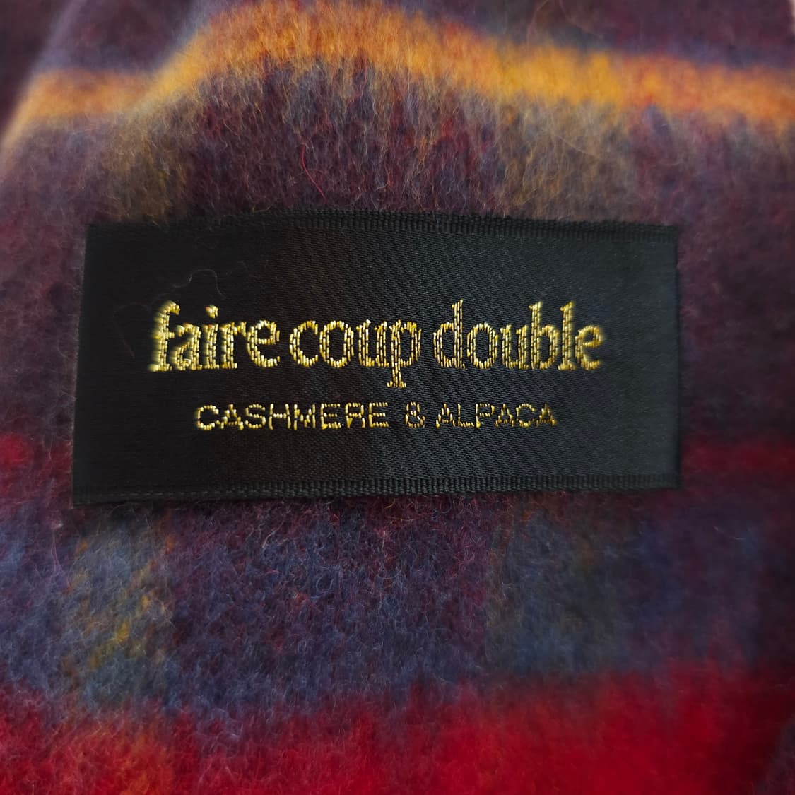 캐시미어 알파카 양면 체크 머플러 남녀공용 상품이미지7