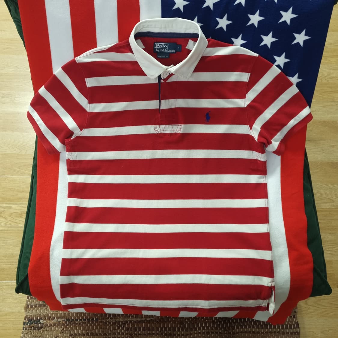 폴로 랄프로렌 스트라이프 럭비 PK 카라티 남녀공용 치프키프 상품이미지1