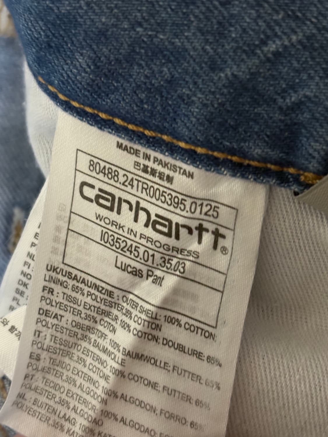 칼하트 윕 루카스 팬츠 블루 (m)  상품이미지2