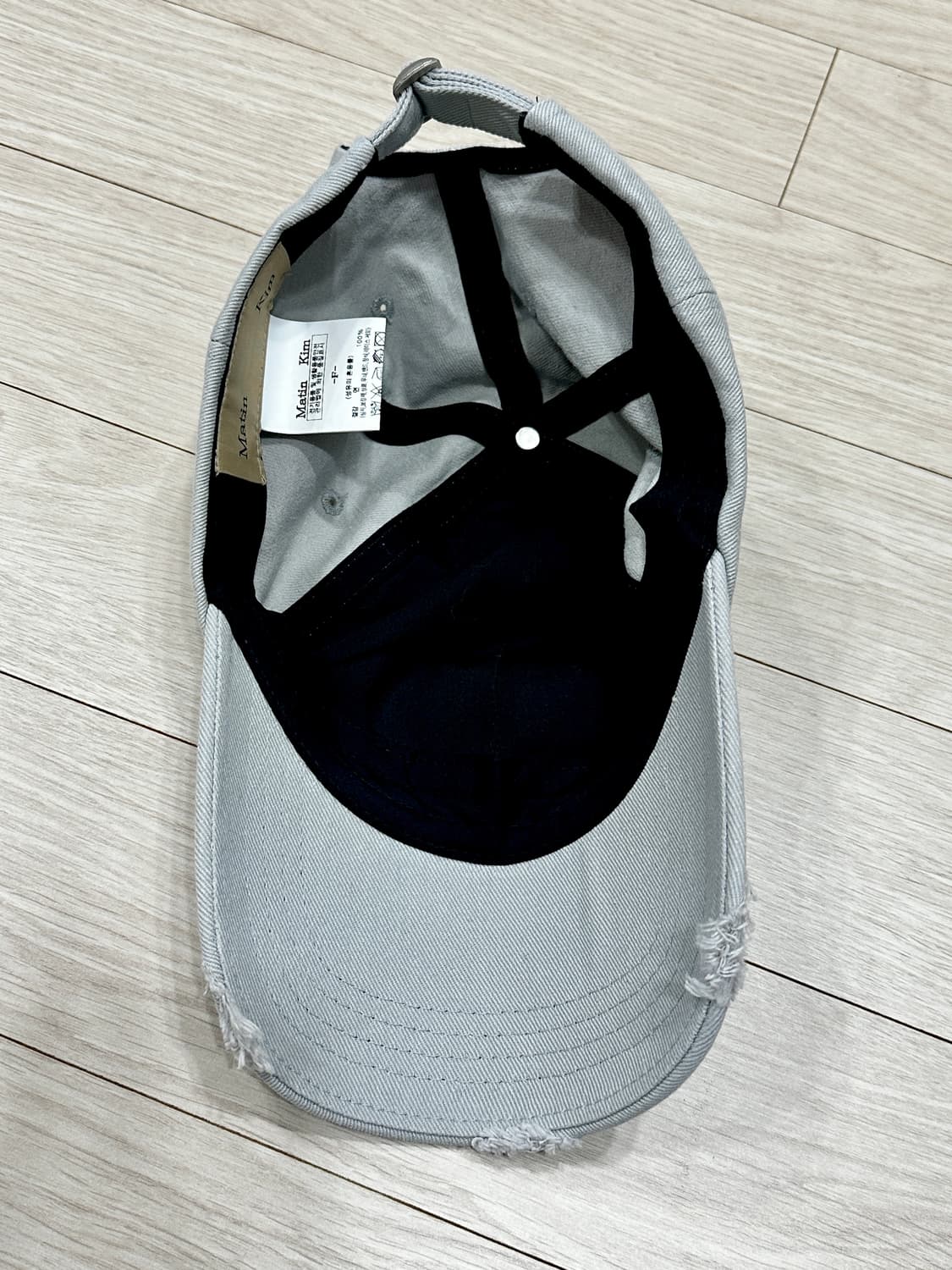 [마뗑킴] 레터링 워시드 볼캡 라이트그레이 F 상품이미지8