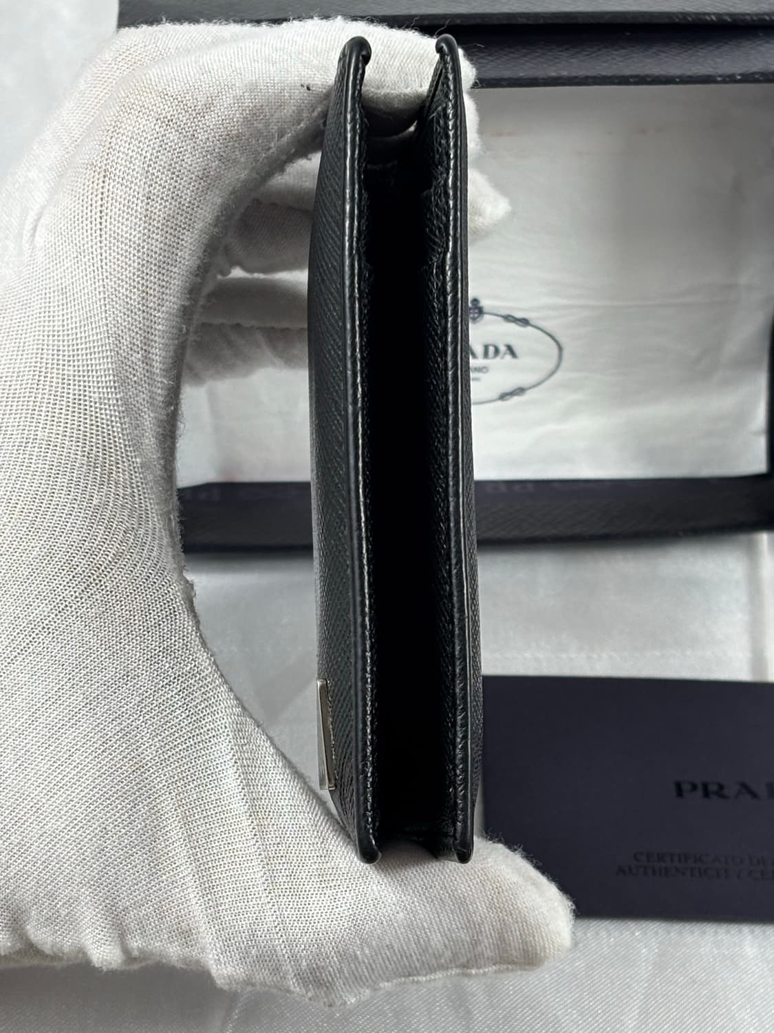 (정품/풀구성)프라다 삼각로고 오거나이저 카드지갑 블랙 상품이미지8