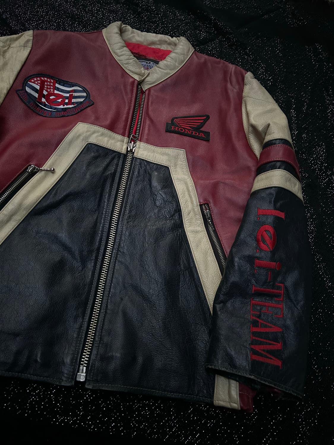 *rare* 1990s HONDA 레이싱 헤비 가죽자켓 상품이미지3