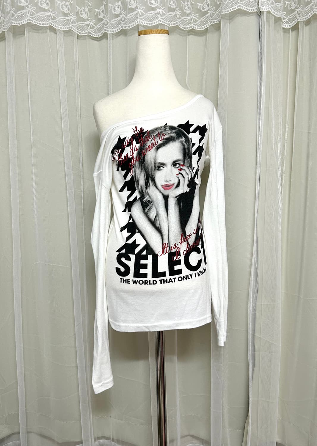 세실맥비 Y2K 글리터 프린팅 원오프 롱슬리브 상품이미지1