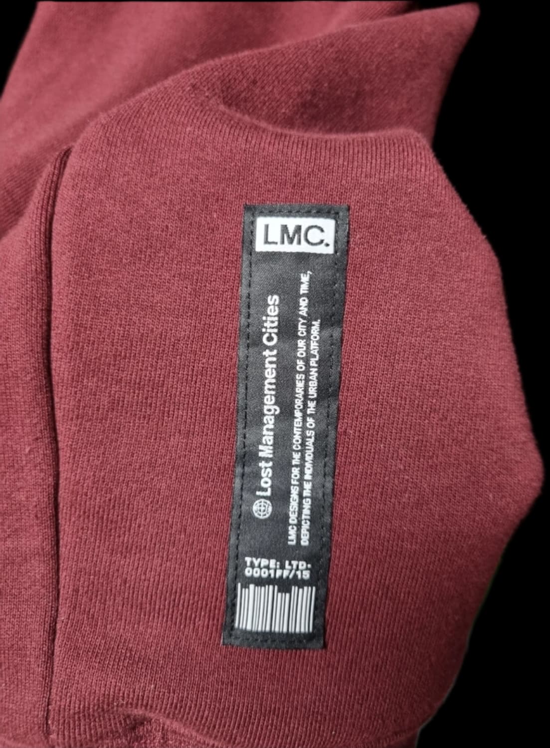 LMC 버건디 후드티 XL 판매 상품이미지6