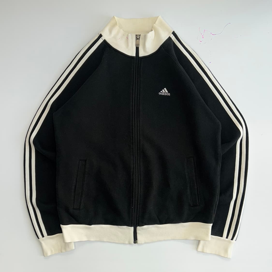 Adidas 아디다스 삼각로고 트랙탑 블랙 코튼 져지 상품이미지3