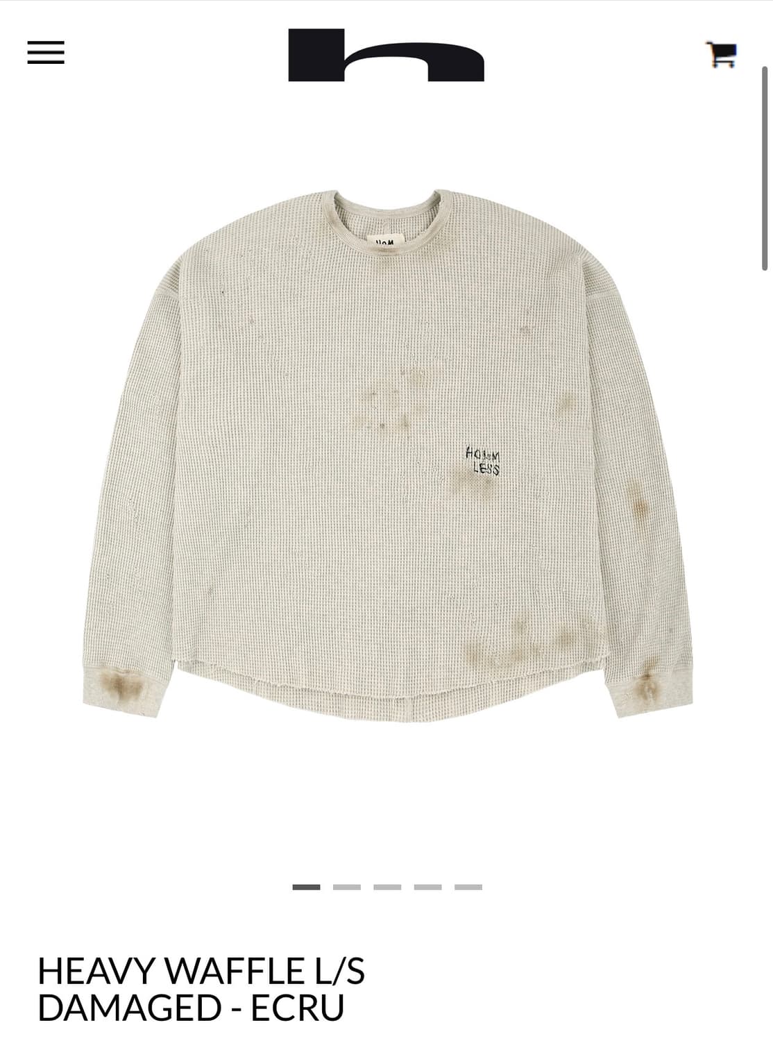 hommless 빈티지 와플티 상품이미지1