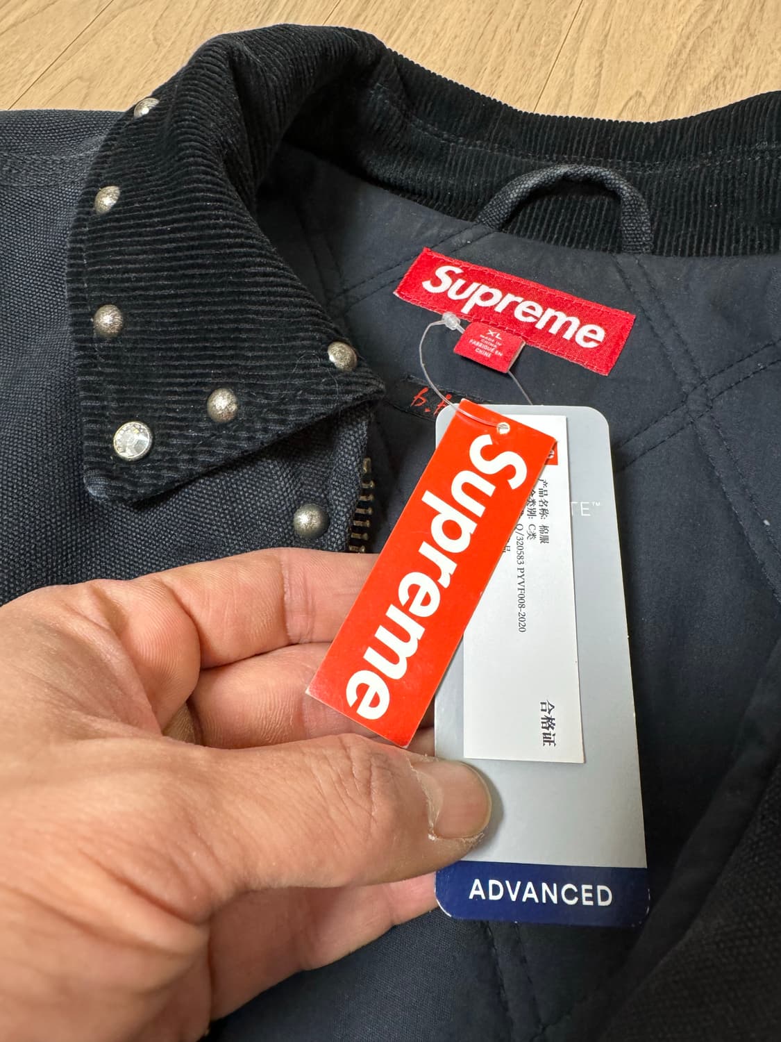 슈프림 X B.B. 사이먼 스터드 워크자켓 XL 블랙 상품이미지2