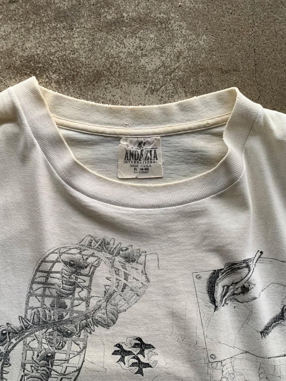 1991 M.C. Escher 아트웍 프린팅 티셔츠 상품이미지2