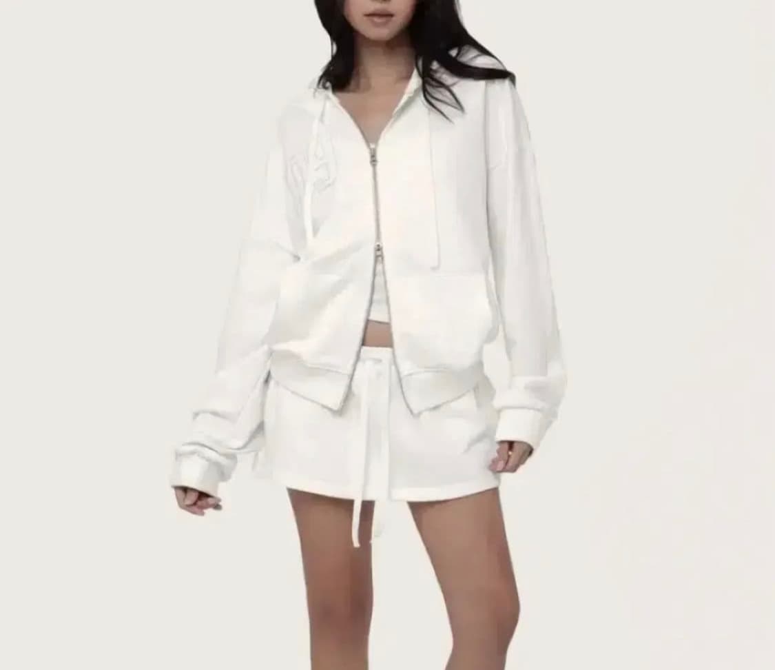 판매)클리시어 09넘버링 후드집업 화이트 상품이미지1