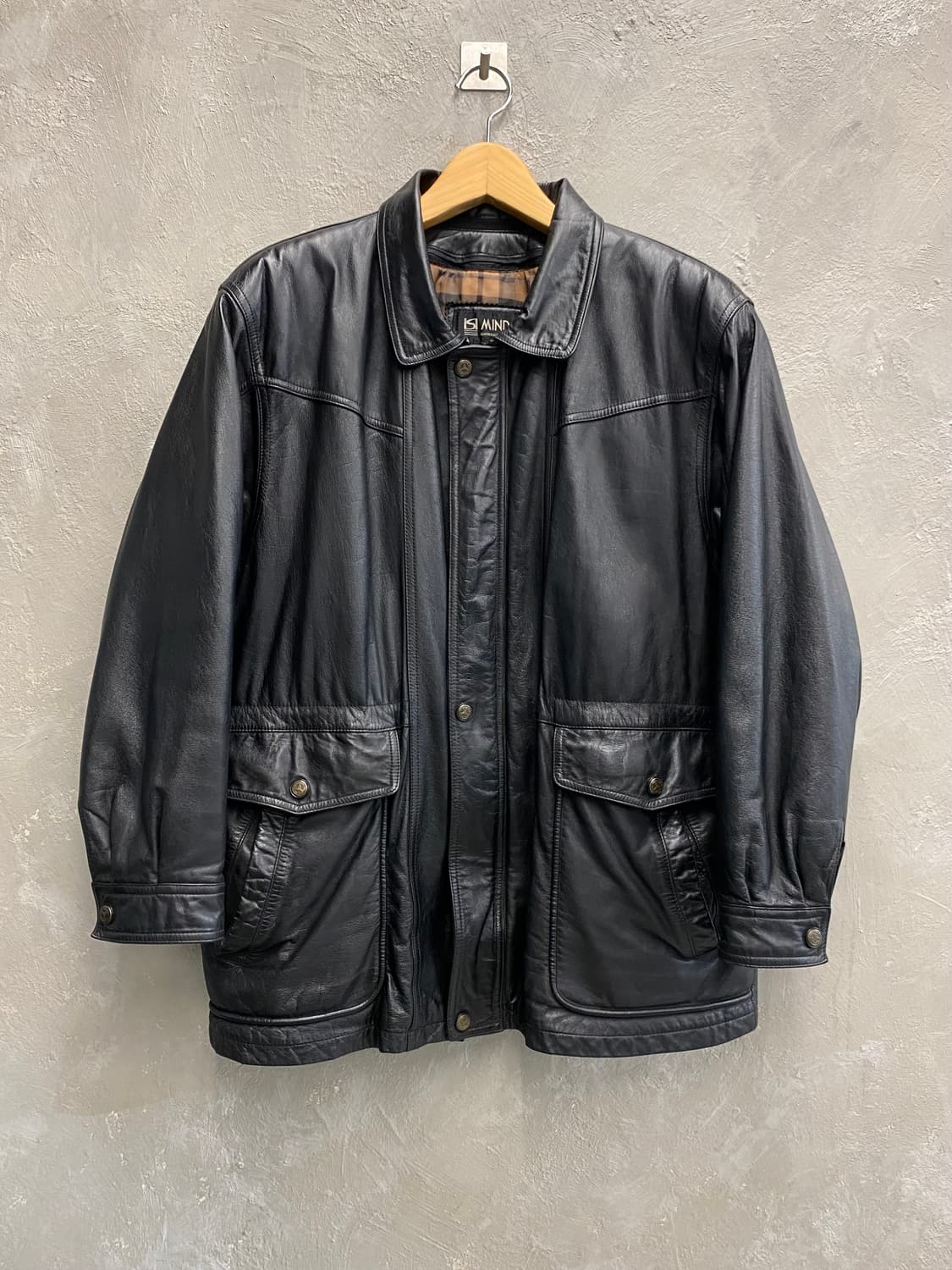 [L-XL] 90s Vintage 빈티지 소가죽 레더 코트 상품이미지1