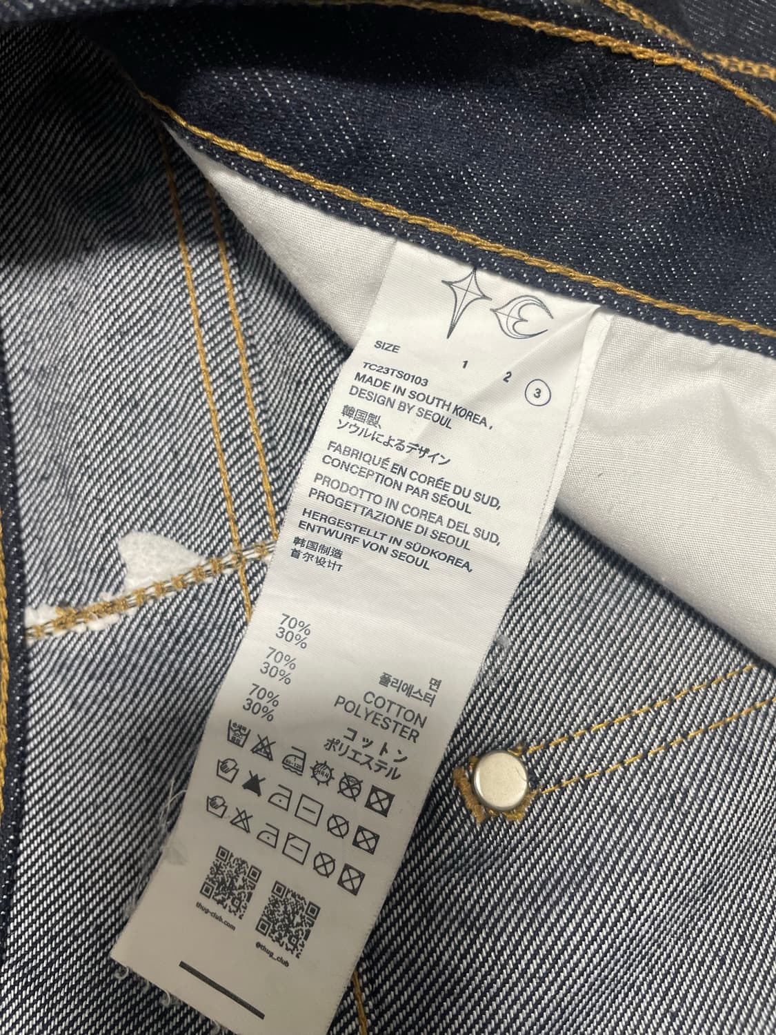 떠그클럽 체인 스티치 데님 인디고 / 3사이즈 상품이미지6