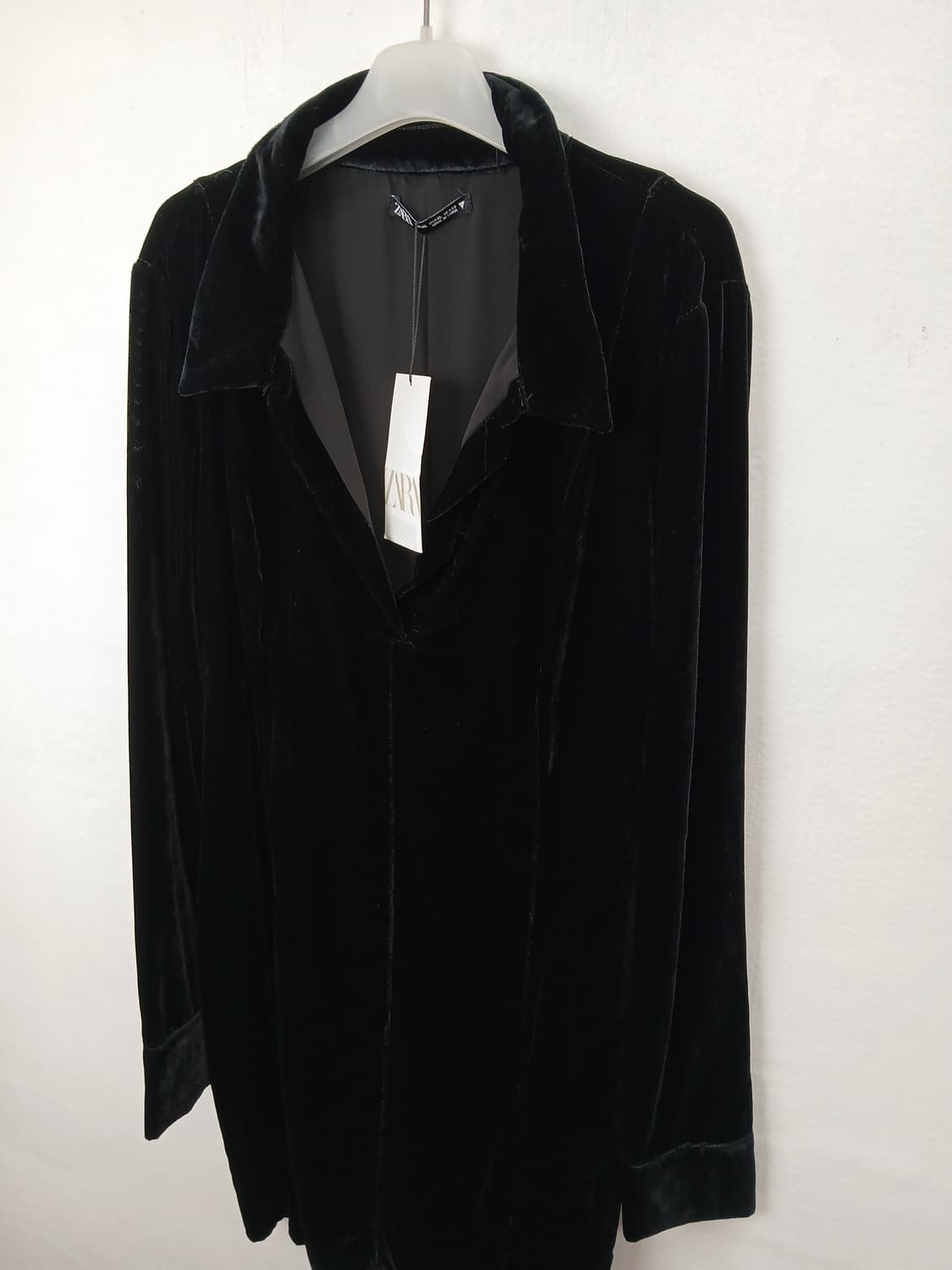ZARA 벨벳 블랙 원피스 (XL) 100 L 77-88 새제품 상품이미지9