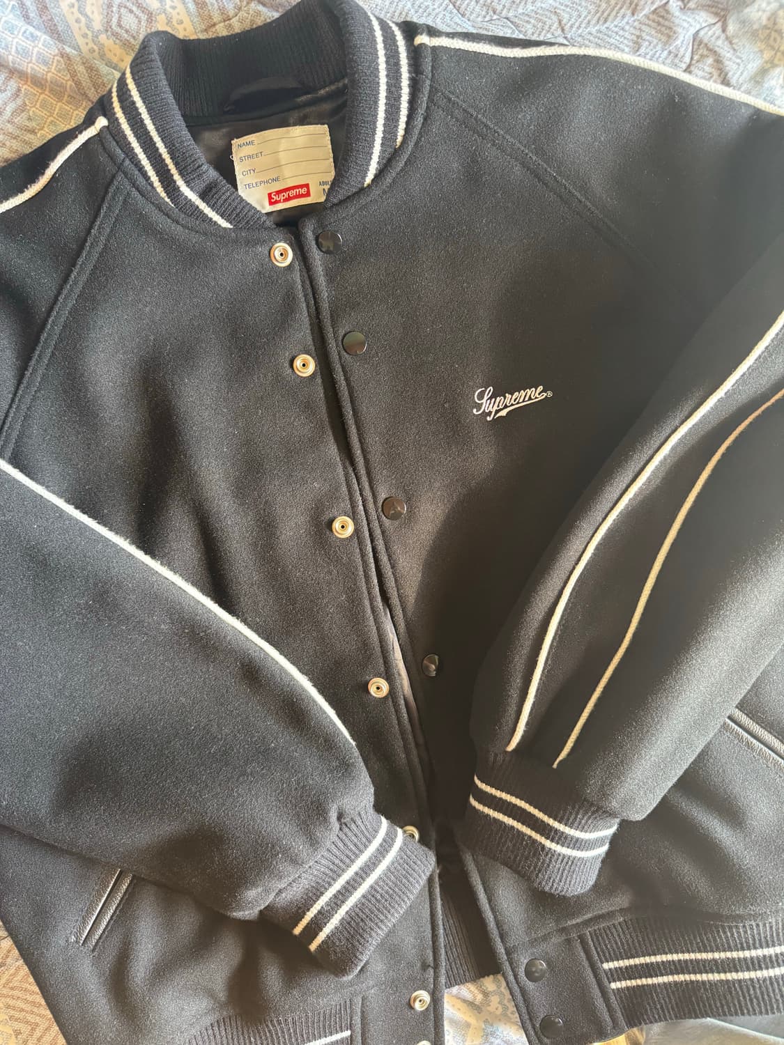 슈프림 바시티 자켓 제이미 잇츠 올 볼락스  M 교신O 상품이미지2