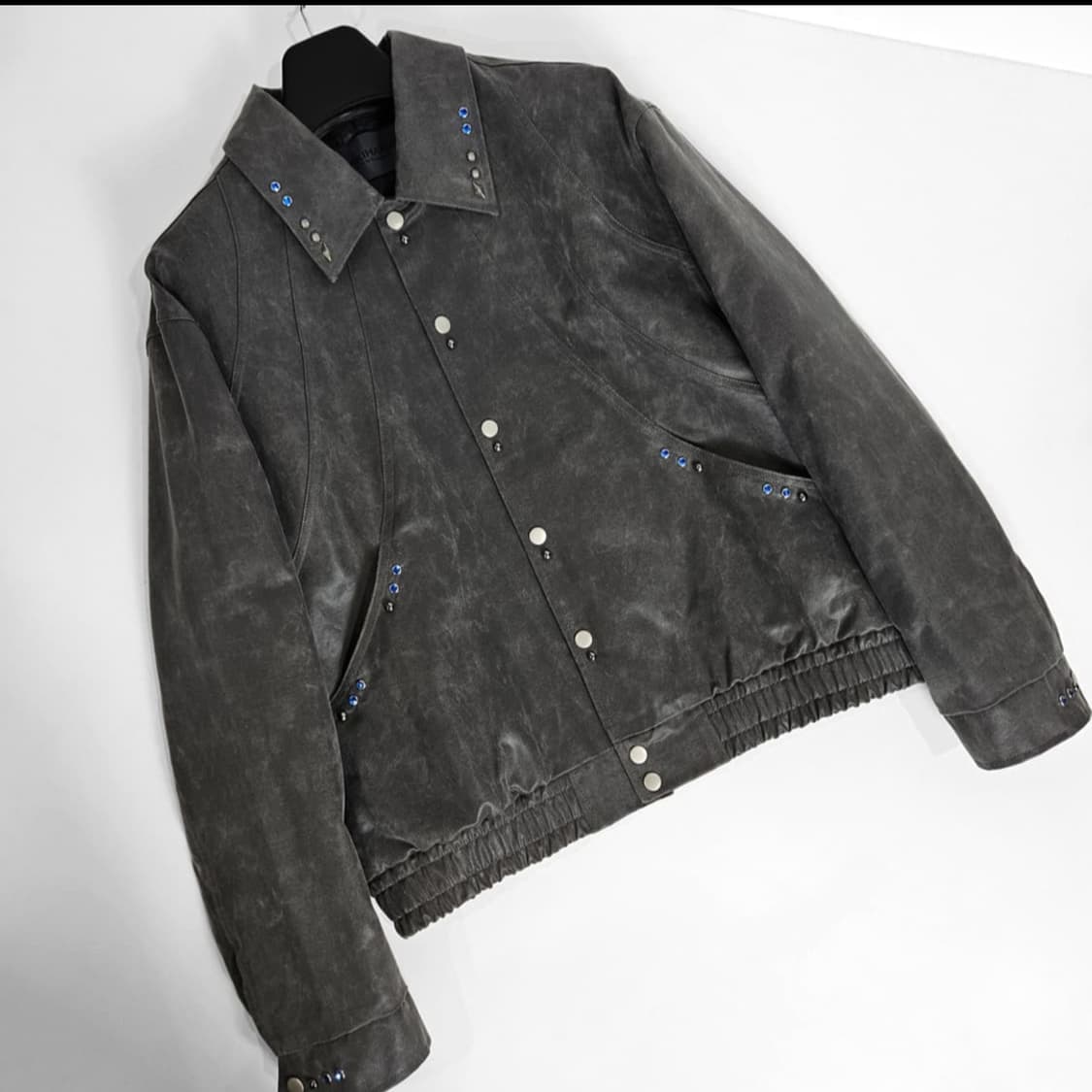 Kayan 블루젬 워시드레더 자켓(gray) 상품이미지2