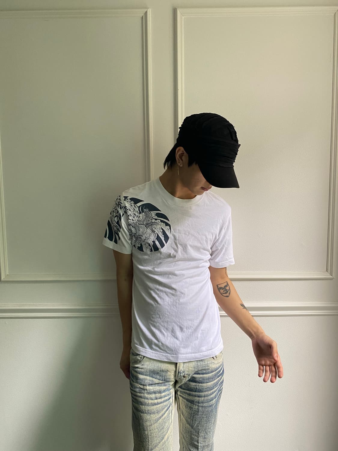 Oriental Print White Tee 상품이미지2