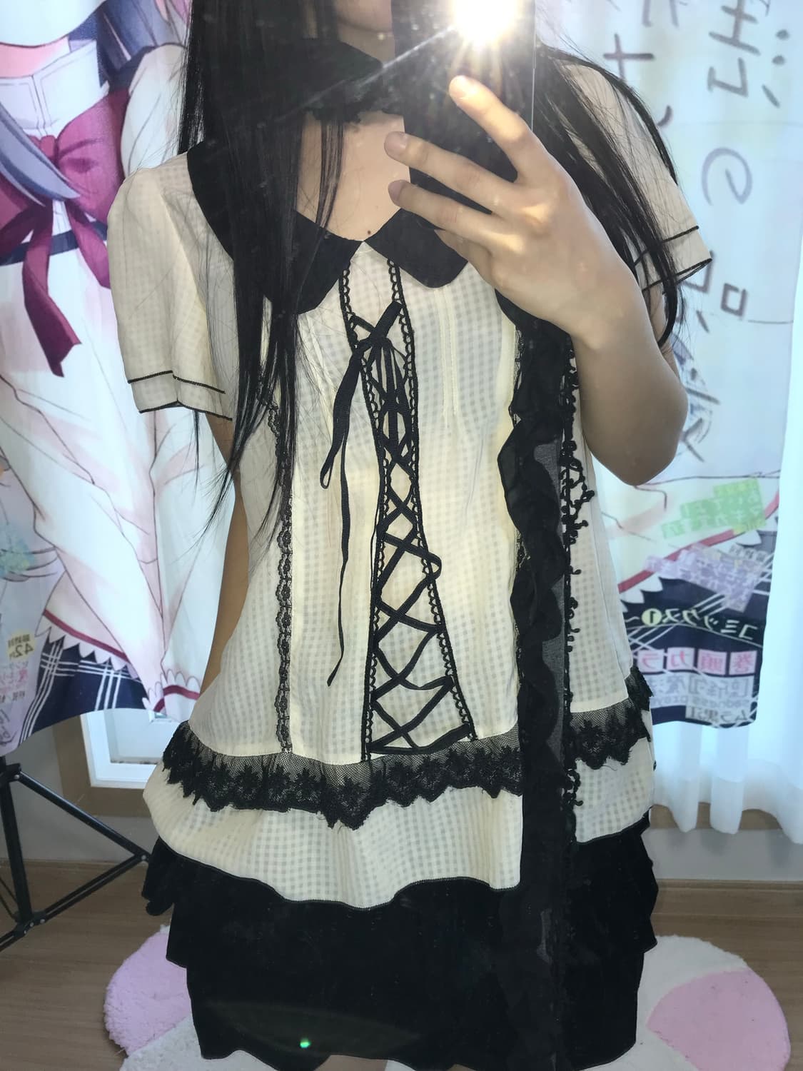 엑시즈팜 아일렛 리본 카라 블라우스 상품이미지1