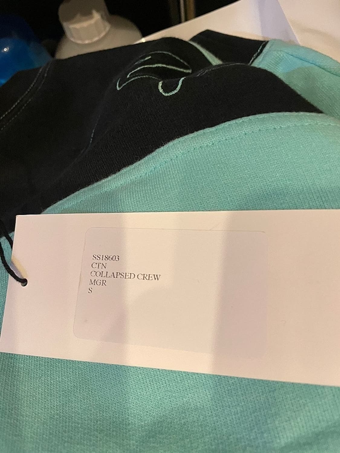 18SS 마틴로즈 바이컬러 오버사이즈 크루넥 맨투맨 민트S 상품이미지4