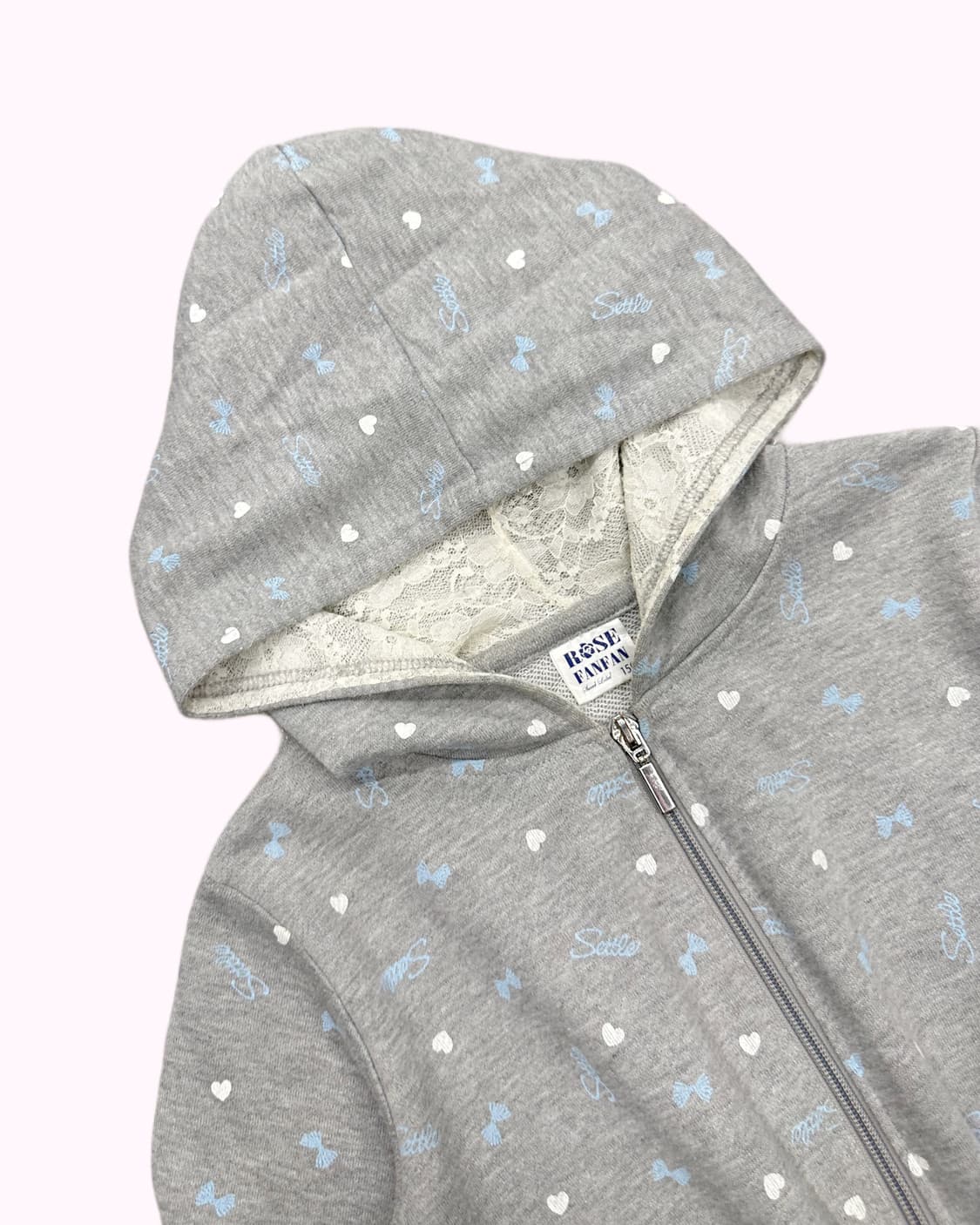 ROSE FANFAN pattern lace hood zip-up 상품이미지2