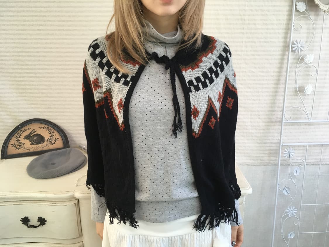 일본빈티지 보헤미언 케이프 가디건 상품이미지1