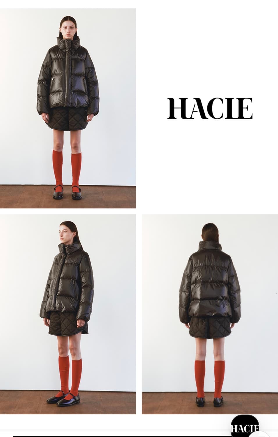 하시에 푸퍼 덕다운 자켓 블랙 S 새상품 (365000원) 상품이미지3