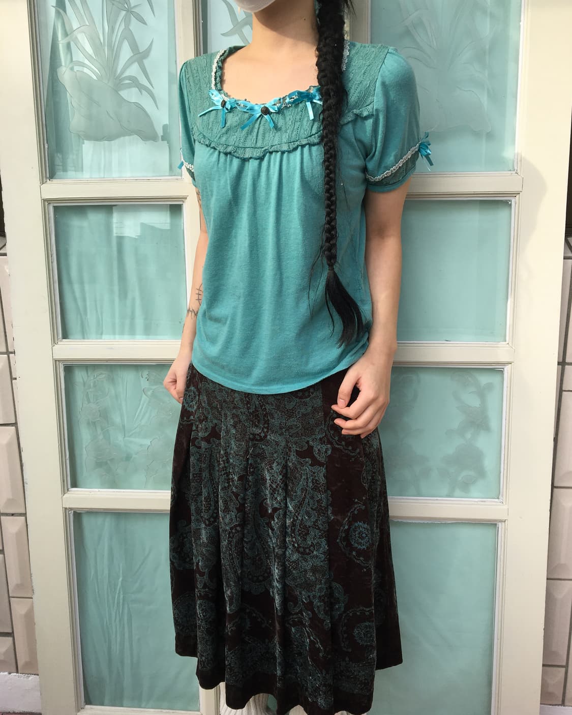 axes femme Ribbon lace point t shirt 상품이미지8