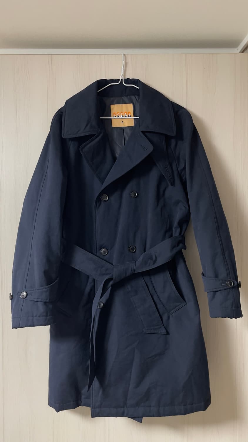 에스파이(ESFAI) 워밍 로브 패딩 코트 네이비 상품이미지2