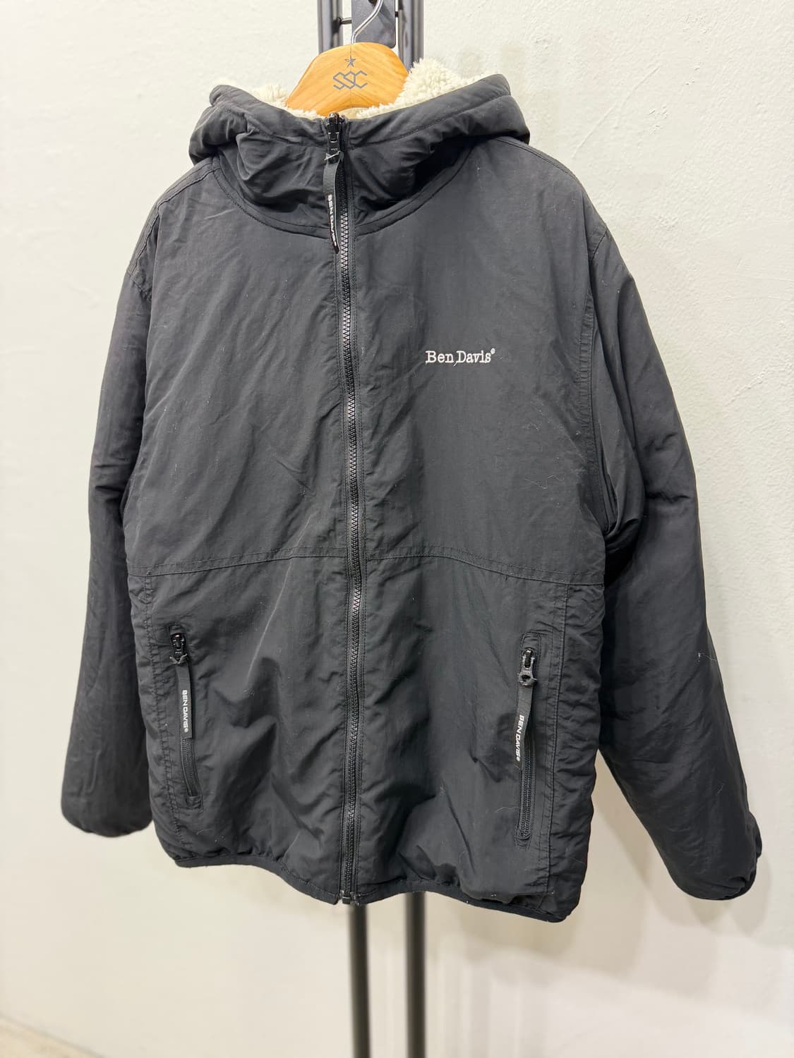 정품) 벤데이비스 리버시블 양털 후리스 자켓 M 상품이미지6