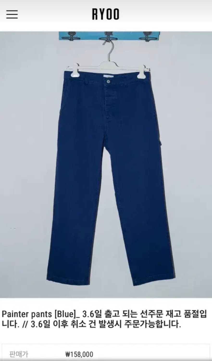 Ryoo painter pants M 상품이미지1